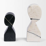 Mercana Shadow White & Black Marble Bookends