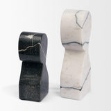 Mercana Shadow White & Black Marble Bookends