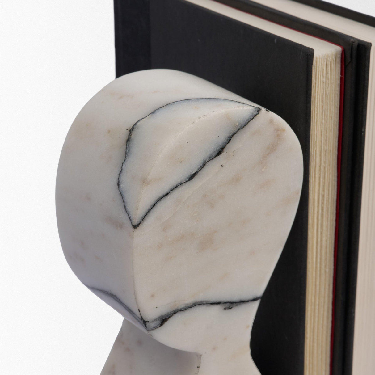 Mercana Shadow White & Black Marble Bookends
