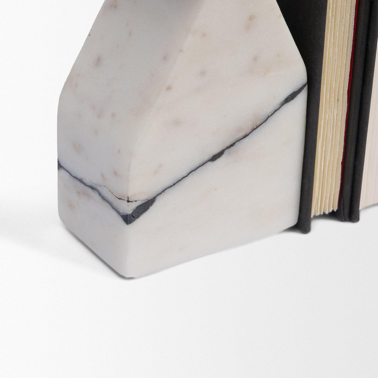 Mercana Shadow White & Black Marble Bookends