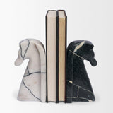 Mercana Cavalli Black and White Marble Horse Bookends