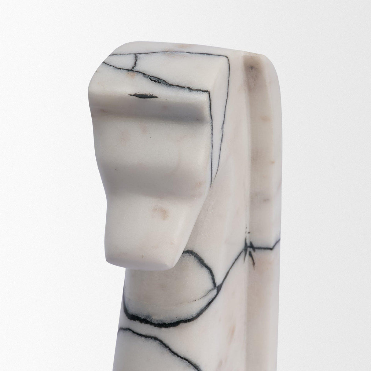 Mercana Cavalli Black and White Marble Horse Bookends