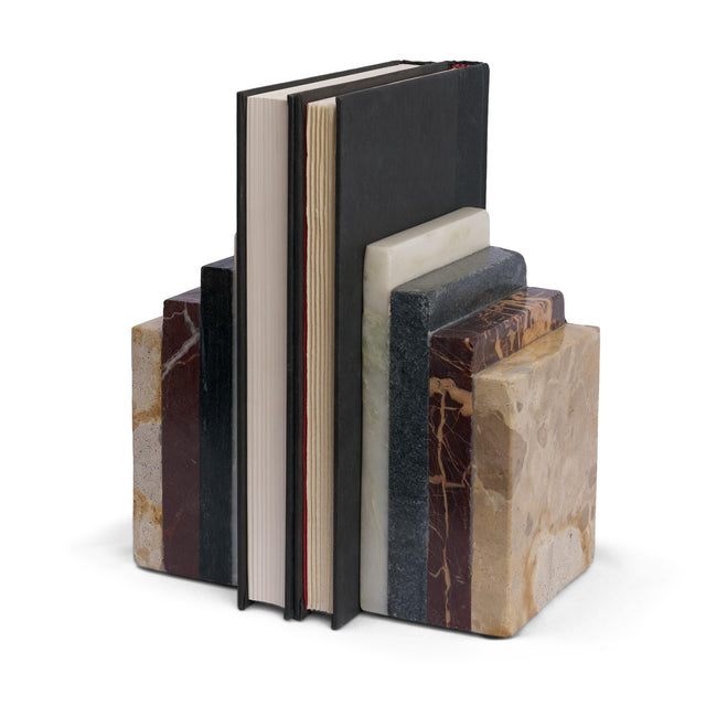Mercana Corte Mixed Marble Stacked Bookends