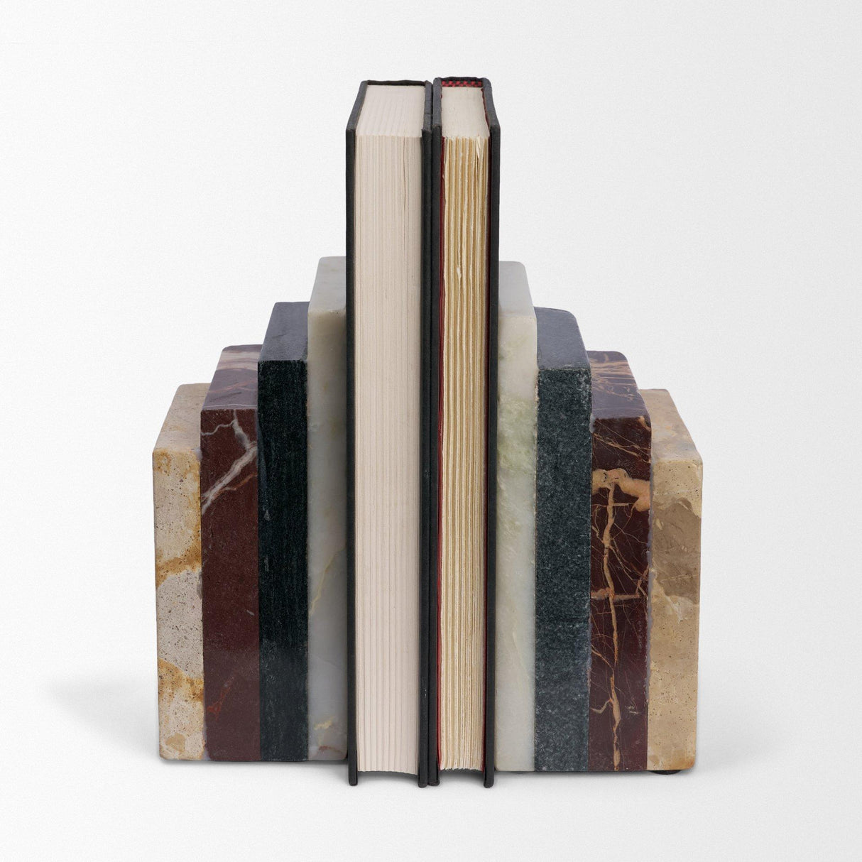 Mercana Corte Mixed Marble Stacked Bookends
