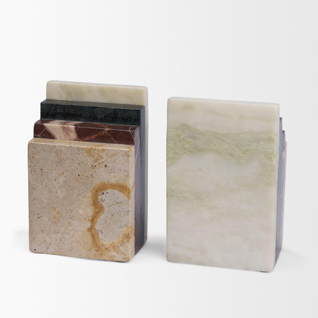 Mercana Corte Mixed Marble Stacked Bookends