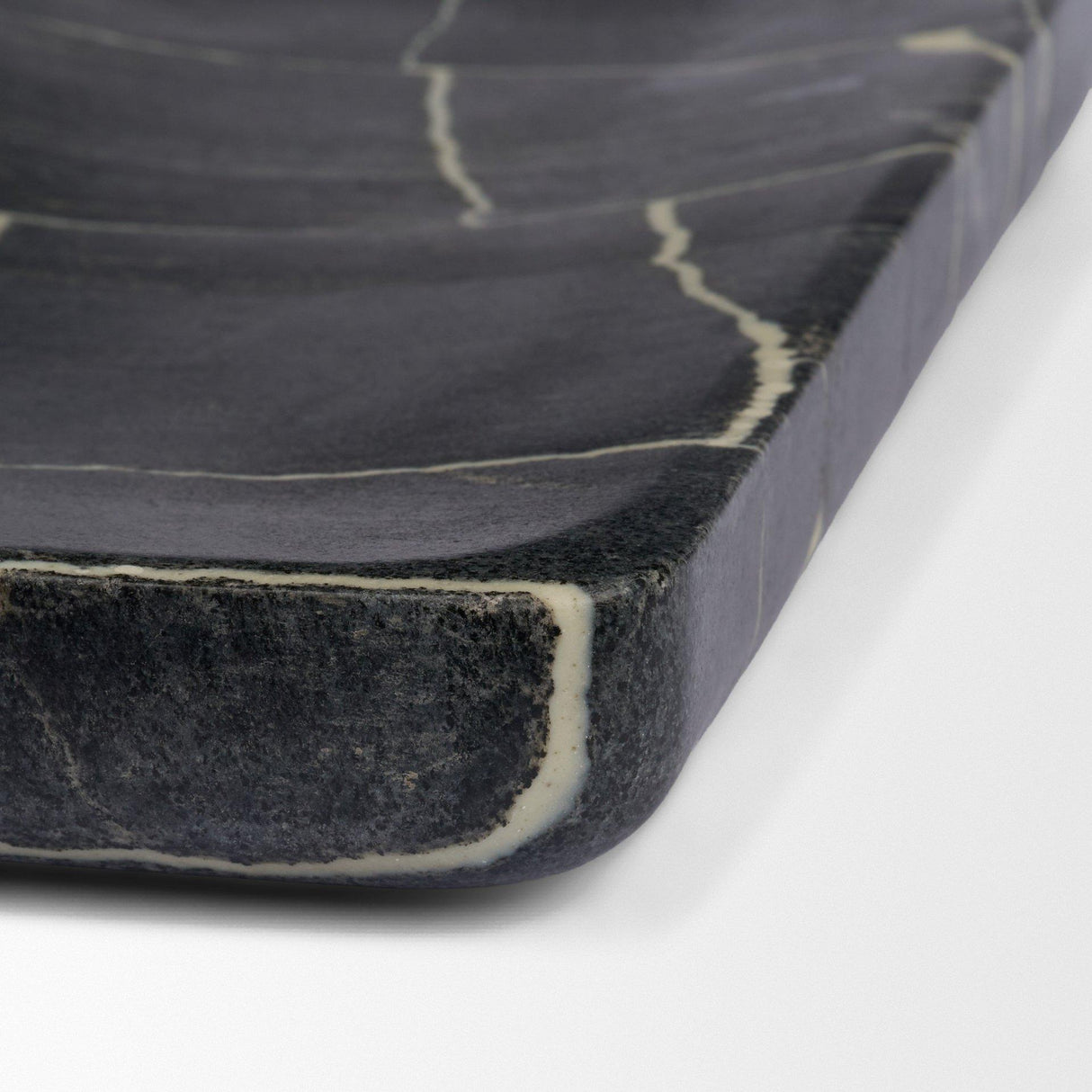 Mercana Tratto Rectangular Black Marble Tray