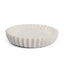 Mercana Fiora Round White Marble Scalloped Decorative Bowl