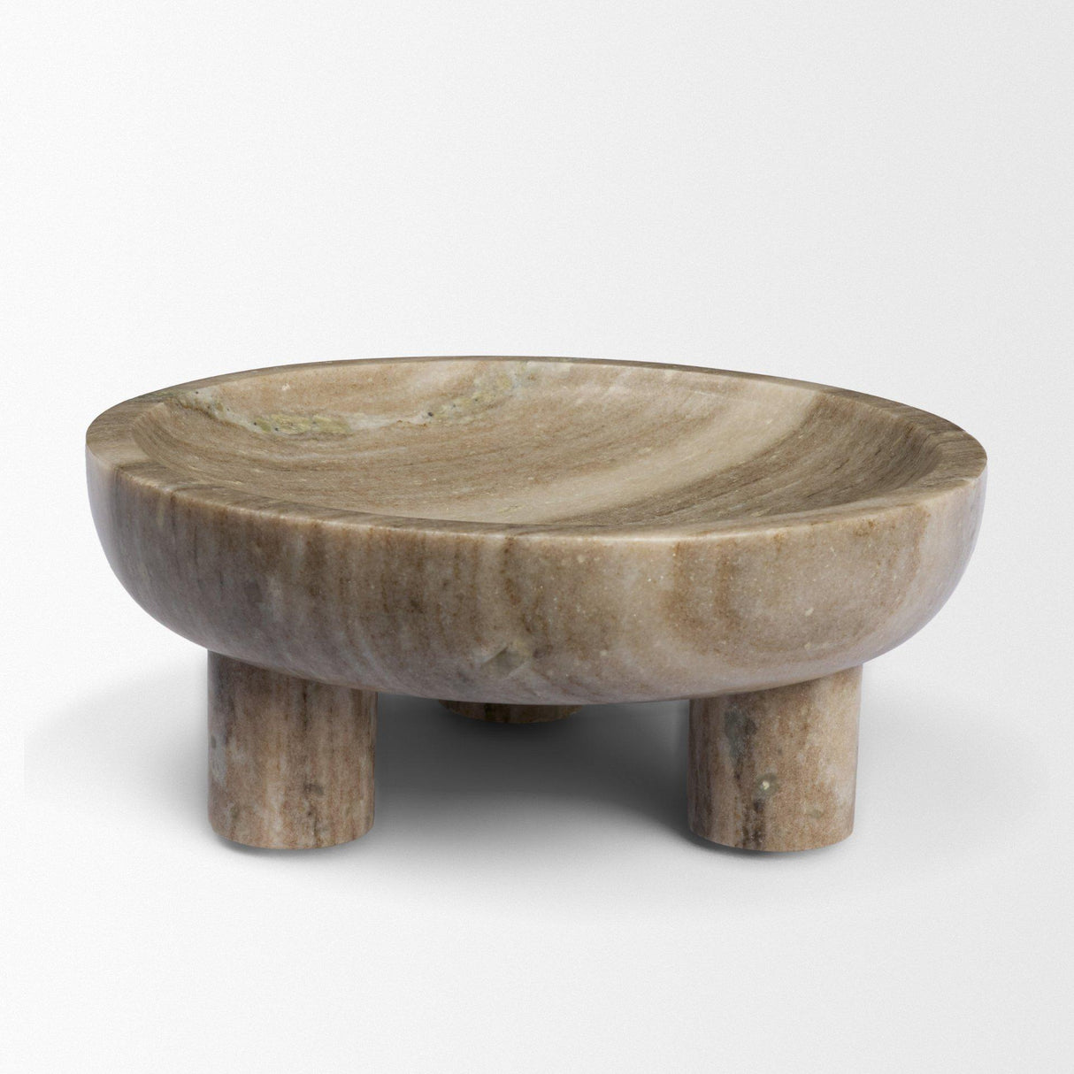 Mercana Vasca Gray Marble Decorative Pedestal Bowl