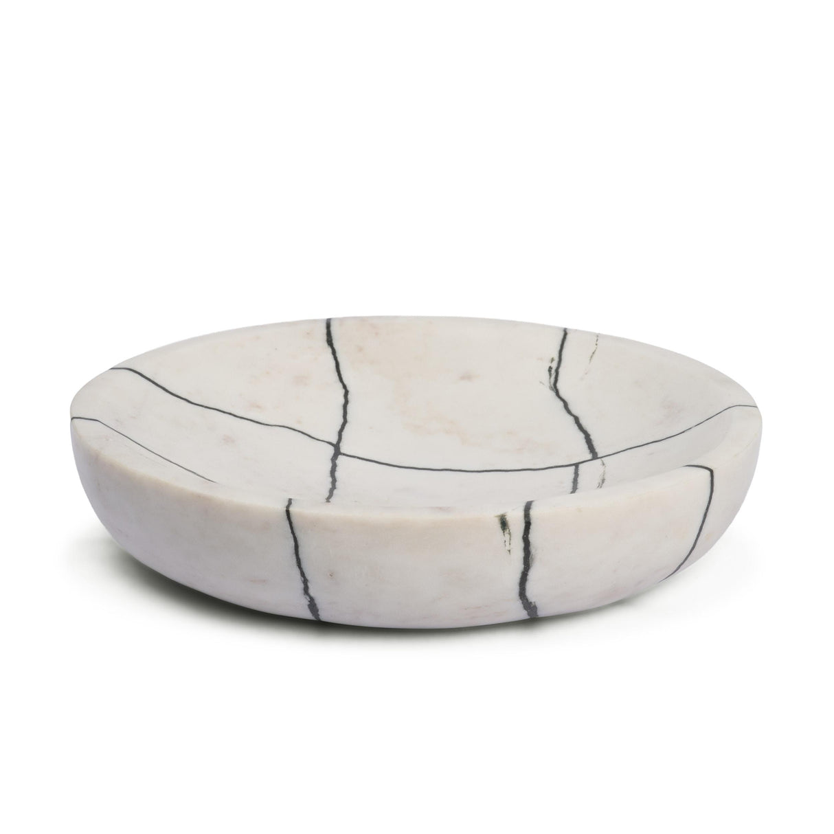 Mercana Sintessi Round White Marble Decorative Bowl
