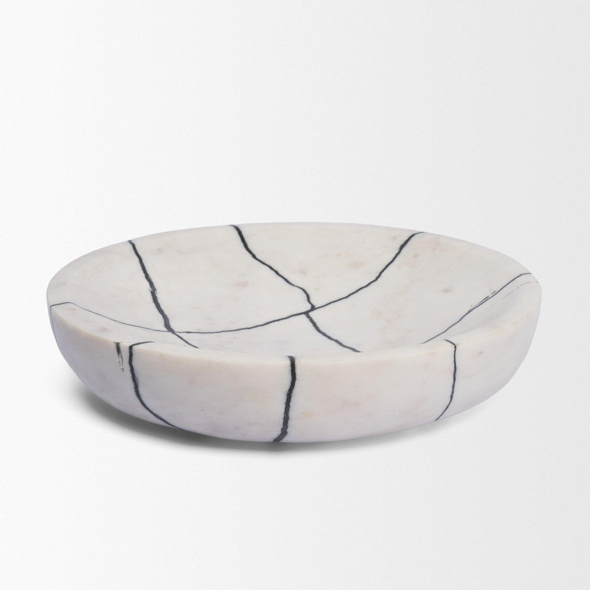 Mercana Sintessi Round White Marble Decorative Bowl