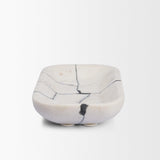 Mercana Sintessi Rectangular White Marble Decorative Bowl