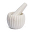 Mercana Cava Ribbed White Marble Mortar & Pestle
