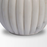 Mercana Cava Ribbed White Marble Mortar & Pestle