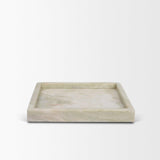 Mercana Stratus Gray Marble Square Decorative Tray