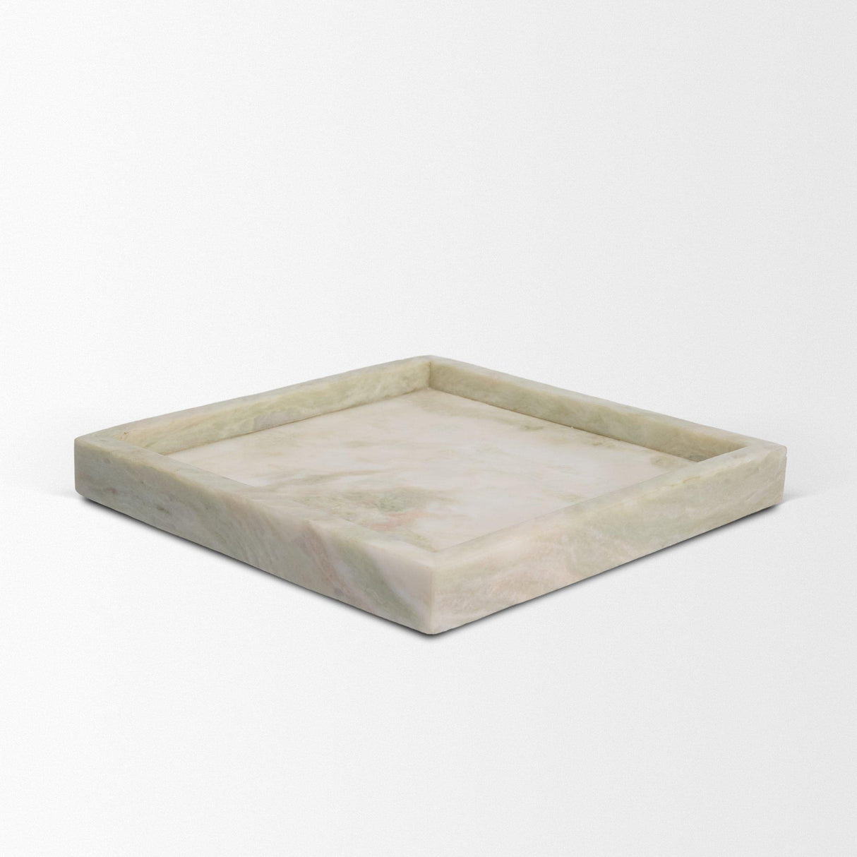 Mercana Stratus Gray Marble Square Decorative Tray