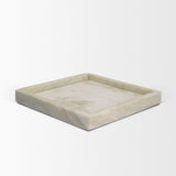 Mercana Stratus Gray Marble Square Decorative Tray