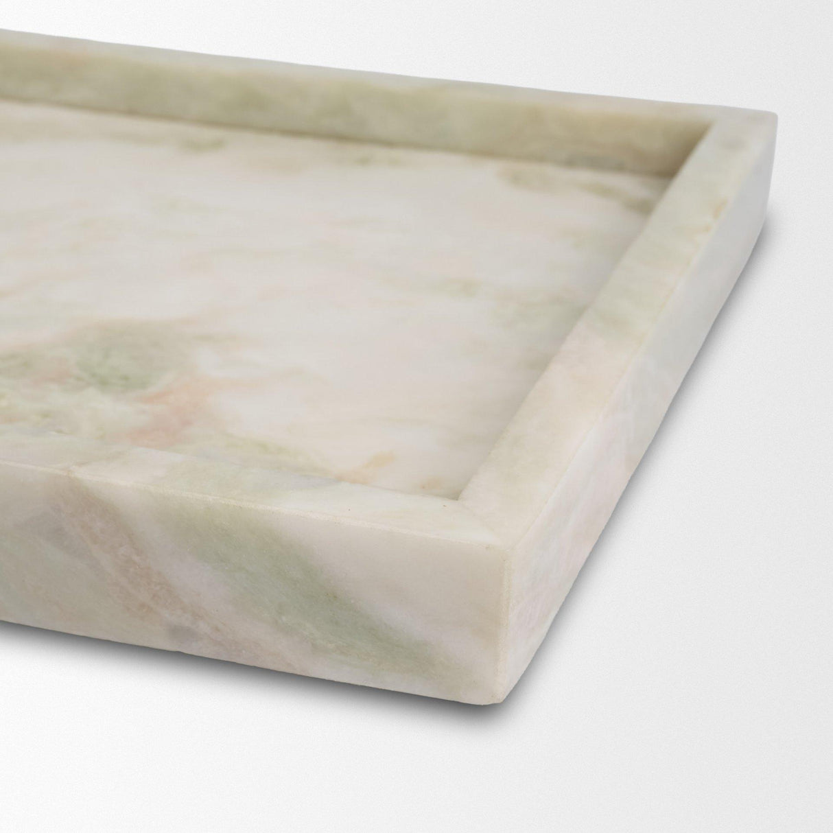Mercana Stratus Gray Marble Square Decorative Tray