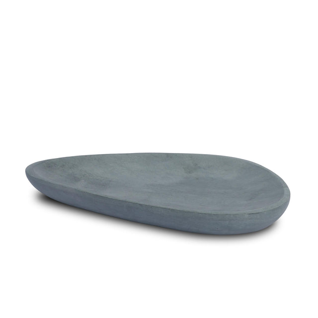 Mercana Tria Rounded Triangular Grey Marble Decorative Tray