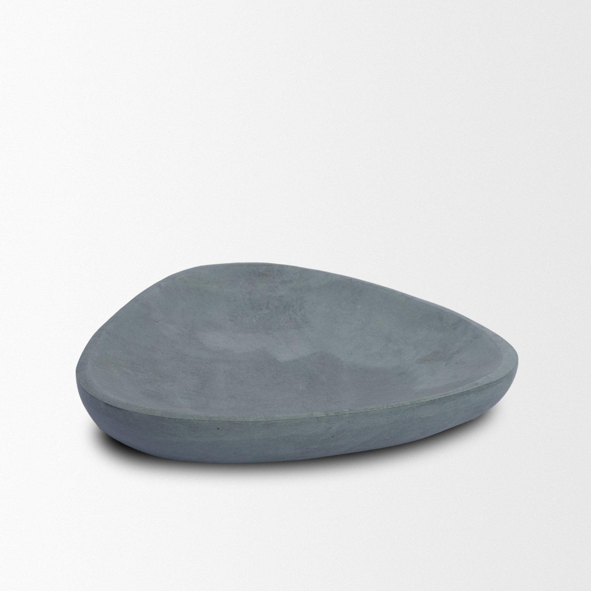 Mercana Tria Rounded Triangular Grey Marble Decorative Tray