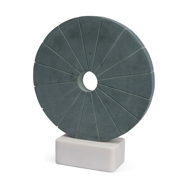 Mercana Orin Gray Marble Round Disc Decorative Object