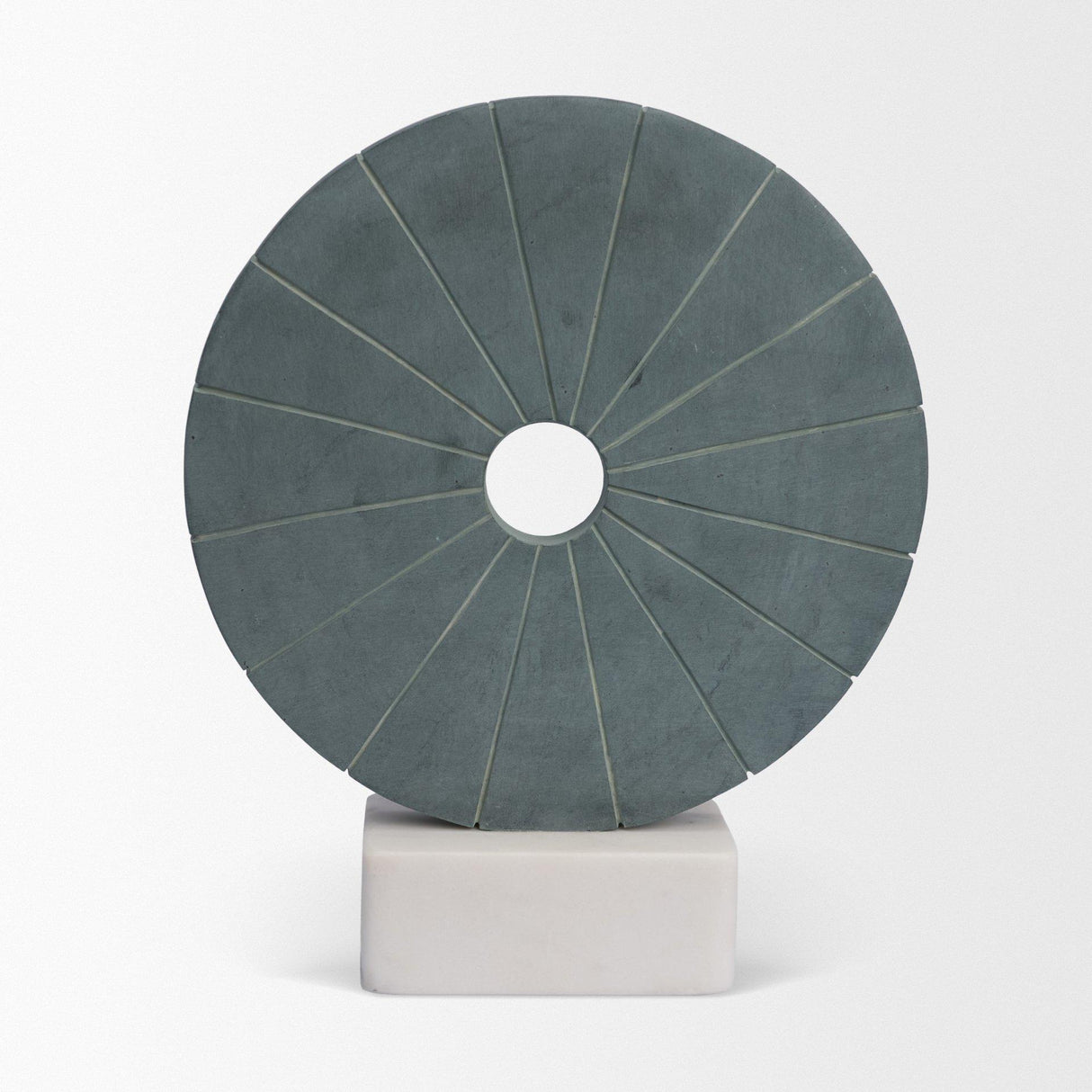 Mercana Orin Gray Marble Round Disc Decorative Object