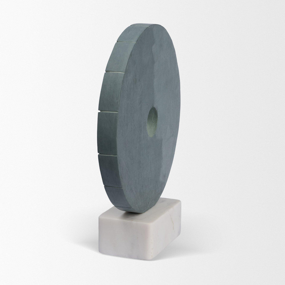 Mercana Orin Gray Marble Round Disc Decorative Object