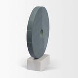 Mercana Orin Gray Marble Round Disc Decorative Object