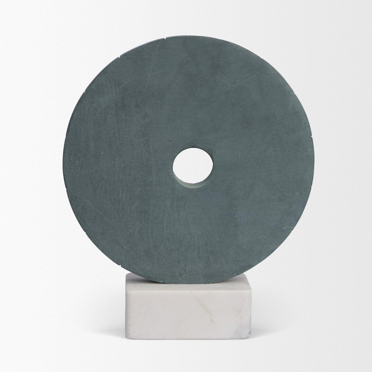 Mercana Orin Gray Marble Round Disc Decorative Object