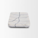Mercana Tratto Rectangular White Marble Decorative Tray