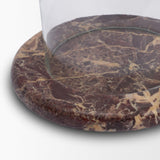Mercana Bordo Red Marble w/ Glass Hurricane Candle Holder