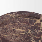 Mercana Bordo Red Marble w/ Glass Hurricane Candle Holder