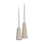 Mercana Cono Off-White Marble Cone Shaped Candle Holders (Set of 2)