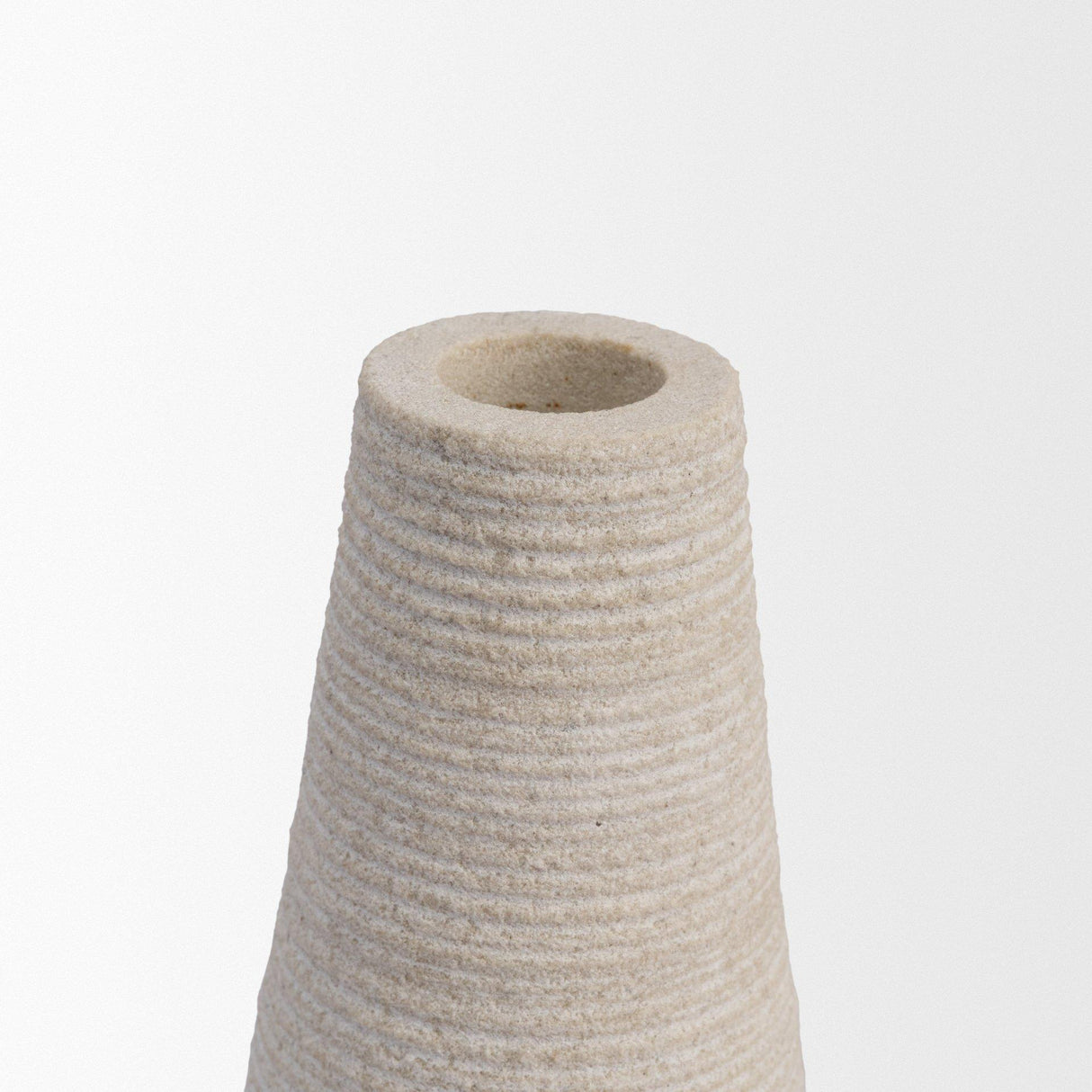Mercana Cono Off-White Marble Cone Shaped Candle Holders (Set of 2)