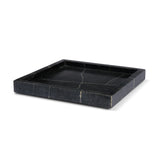 Mercana Stratus Black Marble Square Decorative Tray