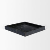 Mercana Stratus Black Marble Square Decorative Tray