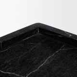 Mercana Stratus Black Marble Square Decorative Tray