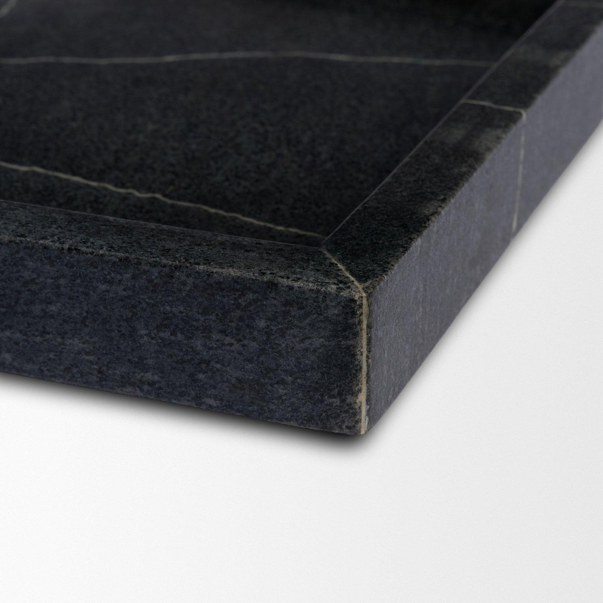 Mercana Stratus Black Marble Square Decorative Tray