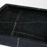 Mercana Stratus Black Marble Square Decorative Tray