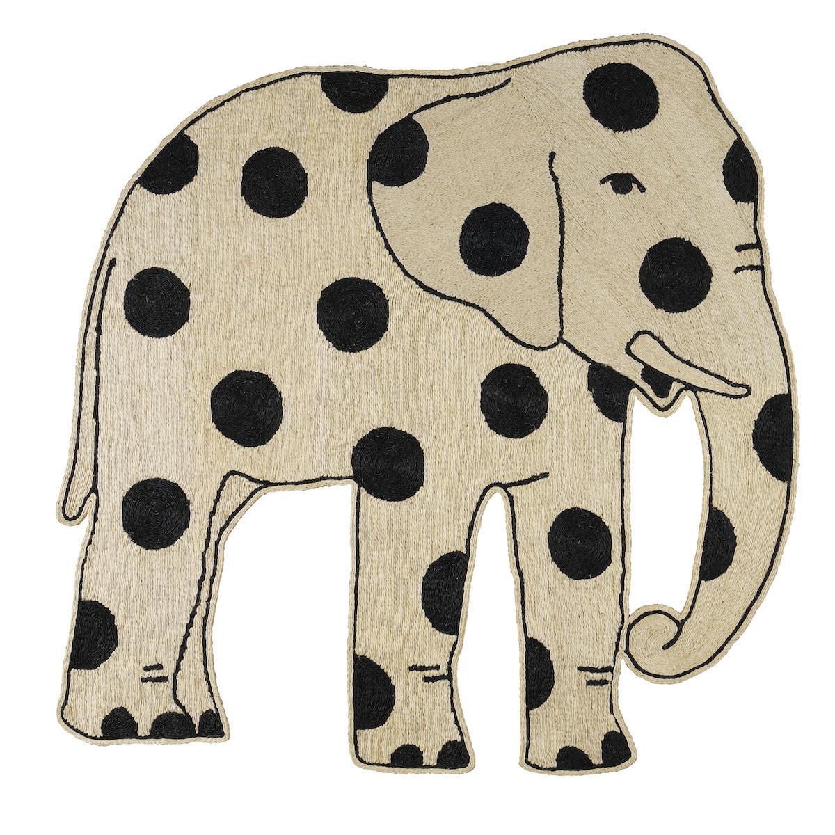 Schumacher Natural/Black 6.5' x 6.5' Trompa Rug