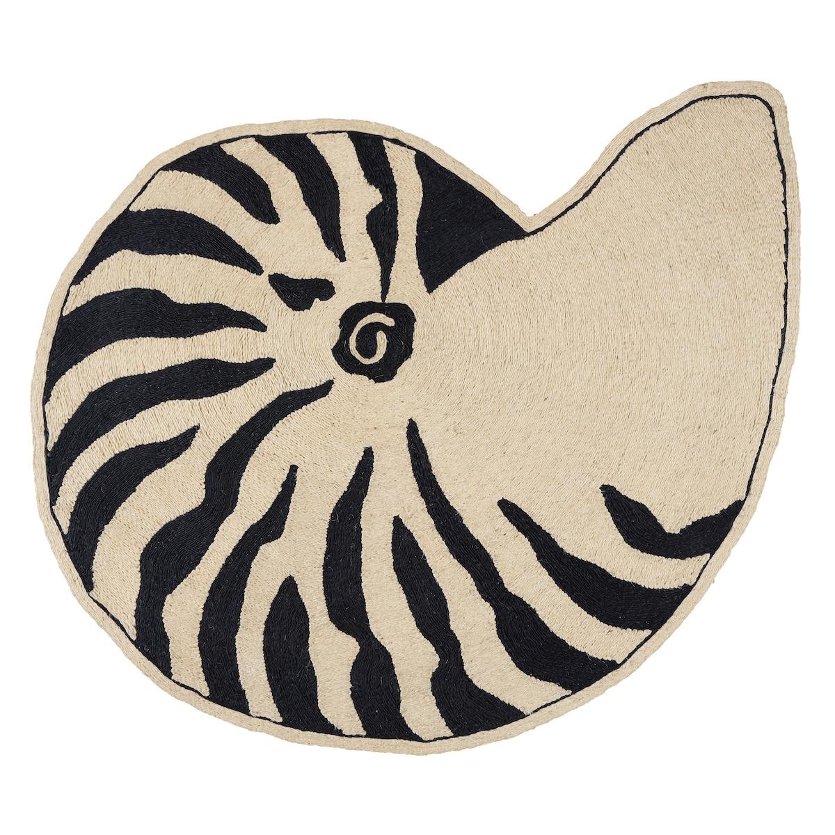 Schumacher Natural/Black 7.5' x 6' Nautilo Rug