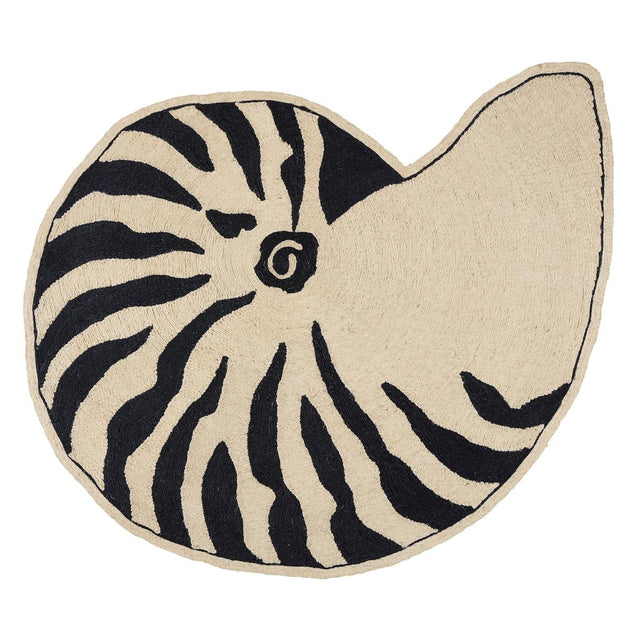 Schumacher Natural/Black 7.5' x 6' Nautilo Rug