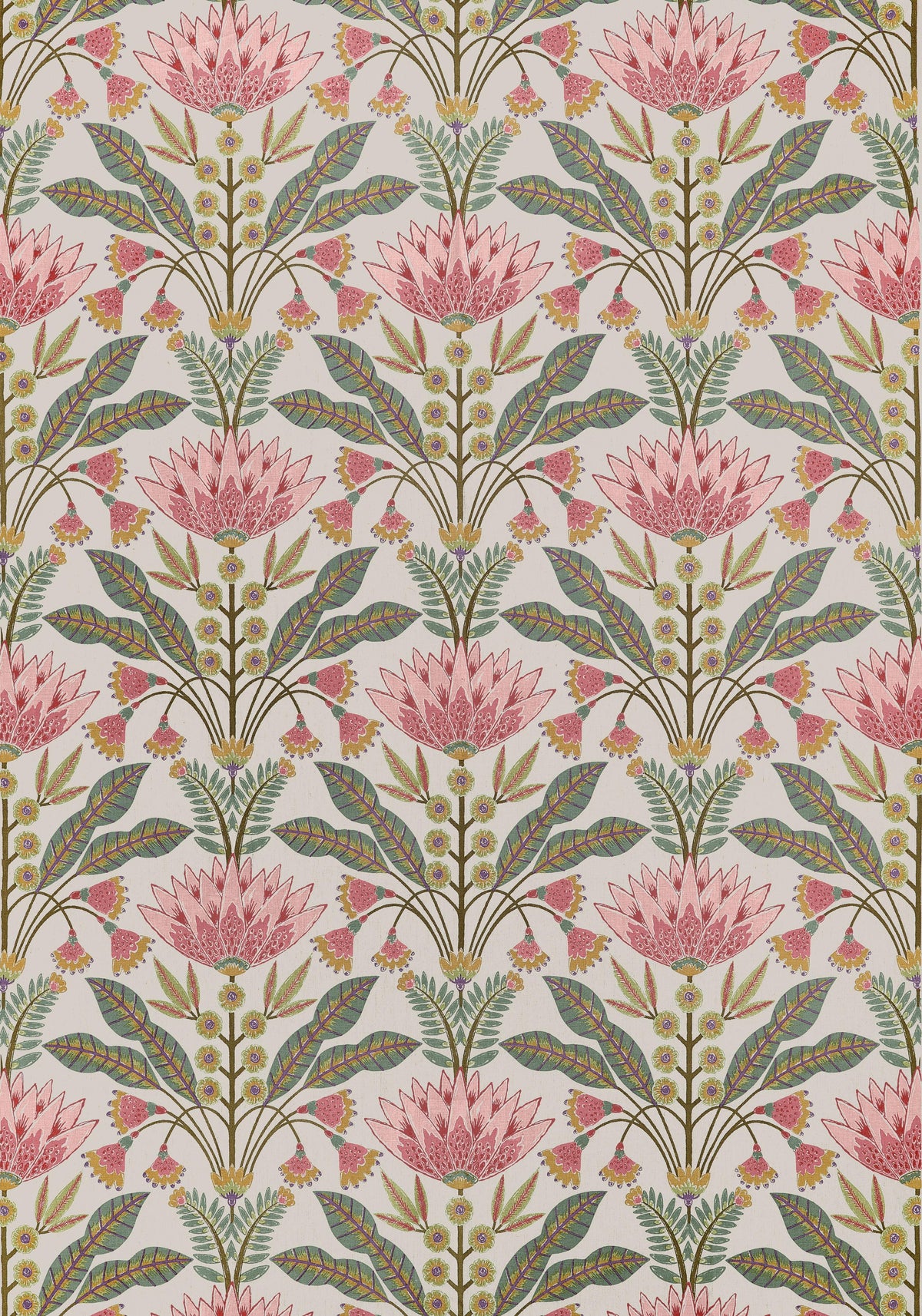 Thibaut Lotus Cranberry Fabric
