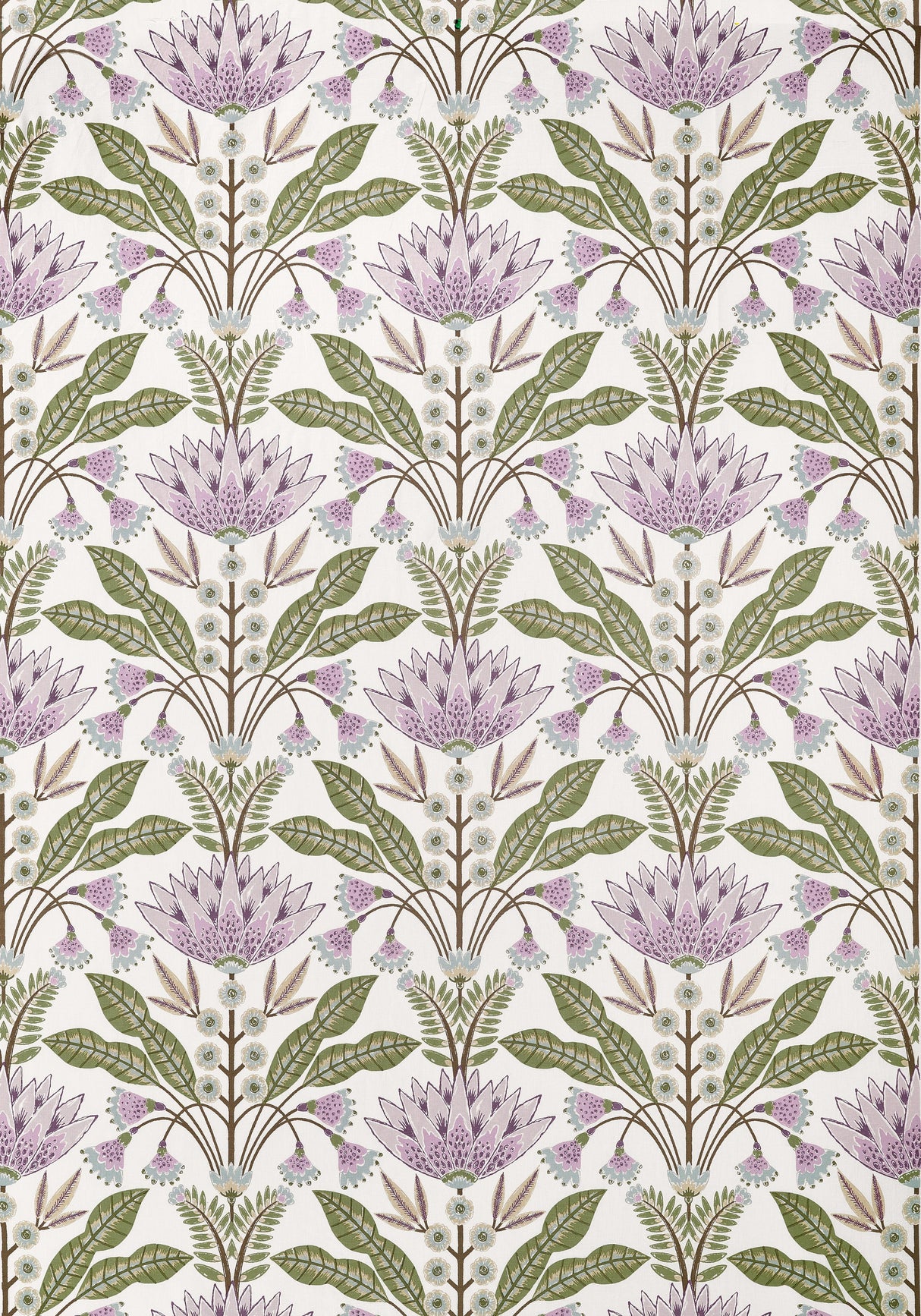 Thibaut Lotus Lilac And Green Fabric