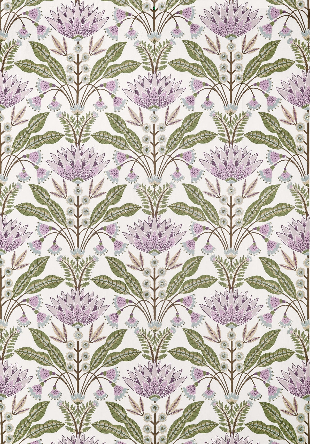 Thibaut Lotus Lilac And Green Fabric