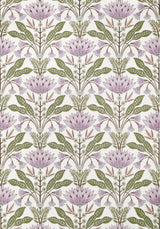 Thibaut Lotus Lilac And Green Fabric