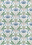 Thibaut Lotus Blue And Green Fabric
