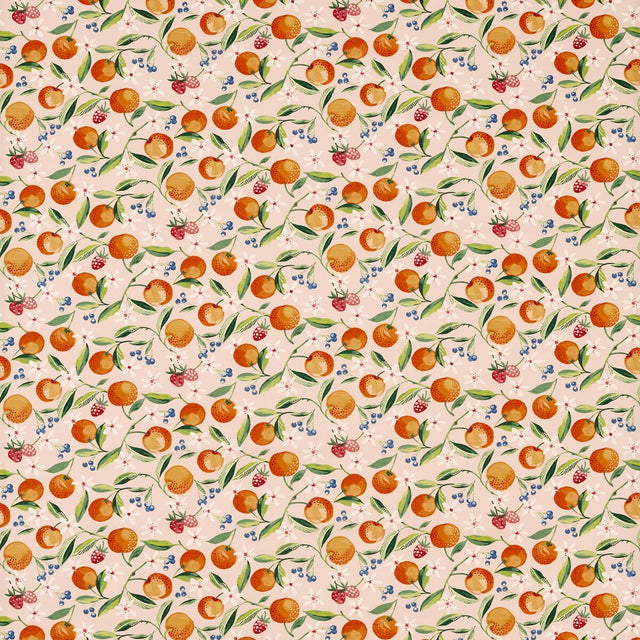 Clarke & Clarke ORANGE BLOSSOM BLUSH Fabric