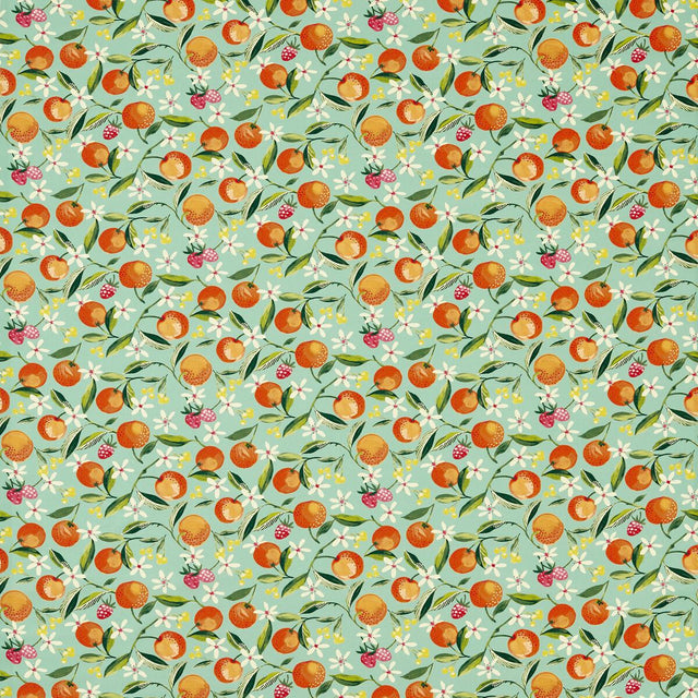Clarke & Clarke ORANGE BLOSSOM JADE Fabric
