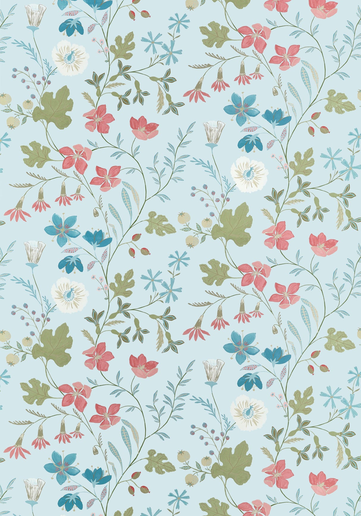 Thibaut Bloom Spa Blue Fabric