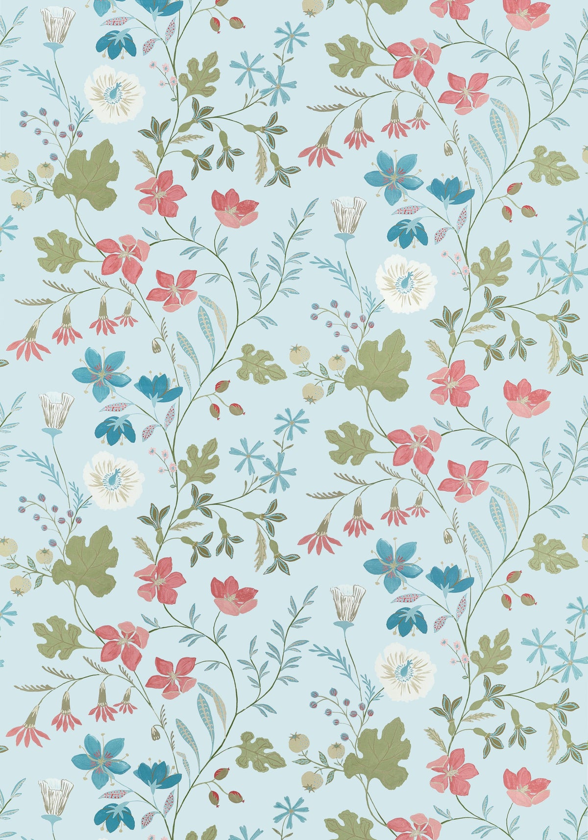 Thibaut Bloom Spa Blue Fabric